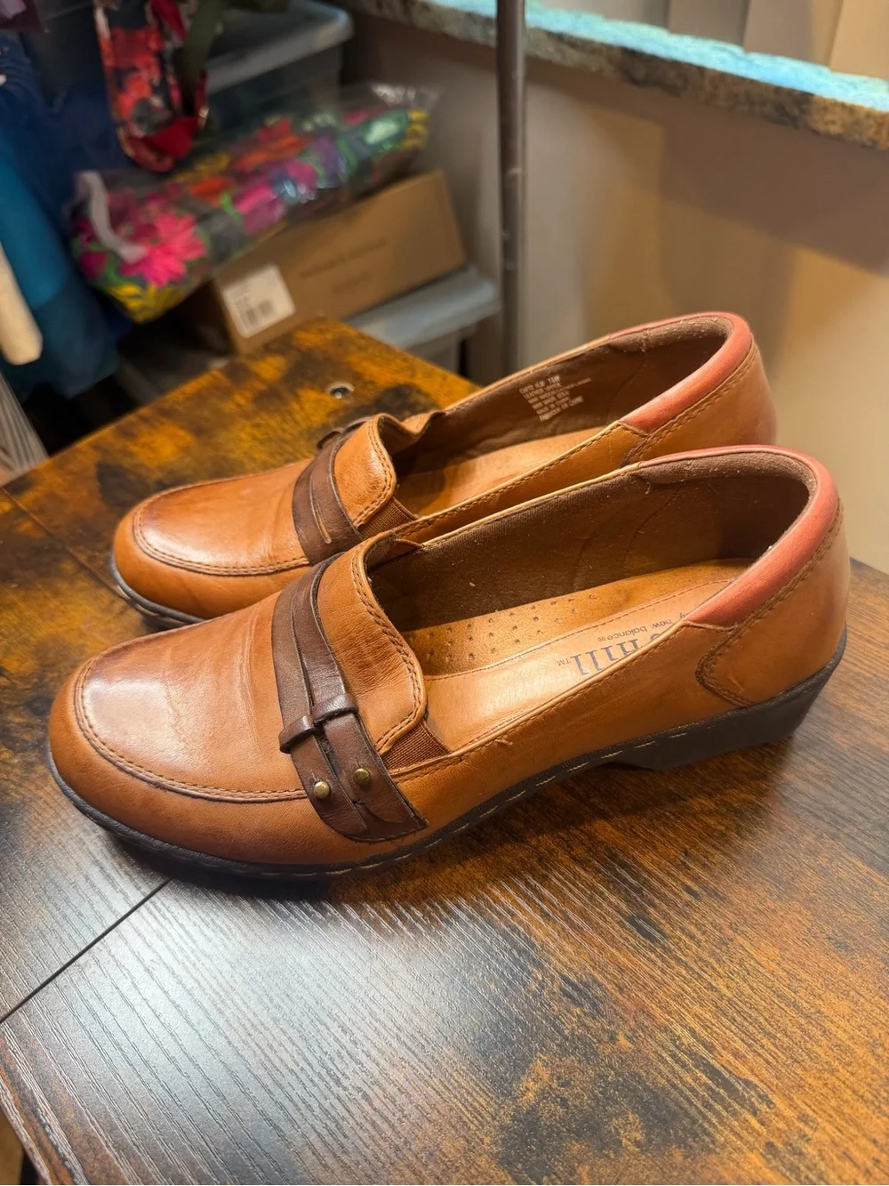 Cobb Hill by New Balance Tan Leather Slip-On Loafers Size 7.5